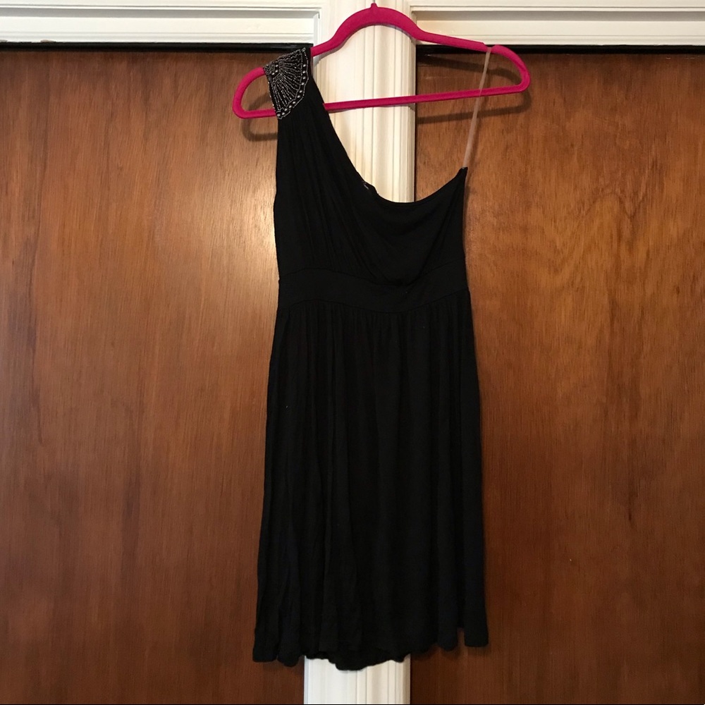 Aqua black one shoulder dress size medium